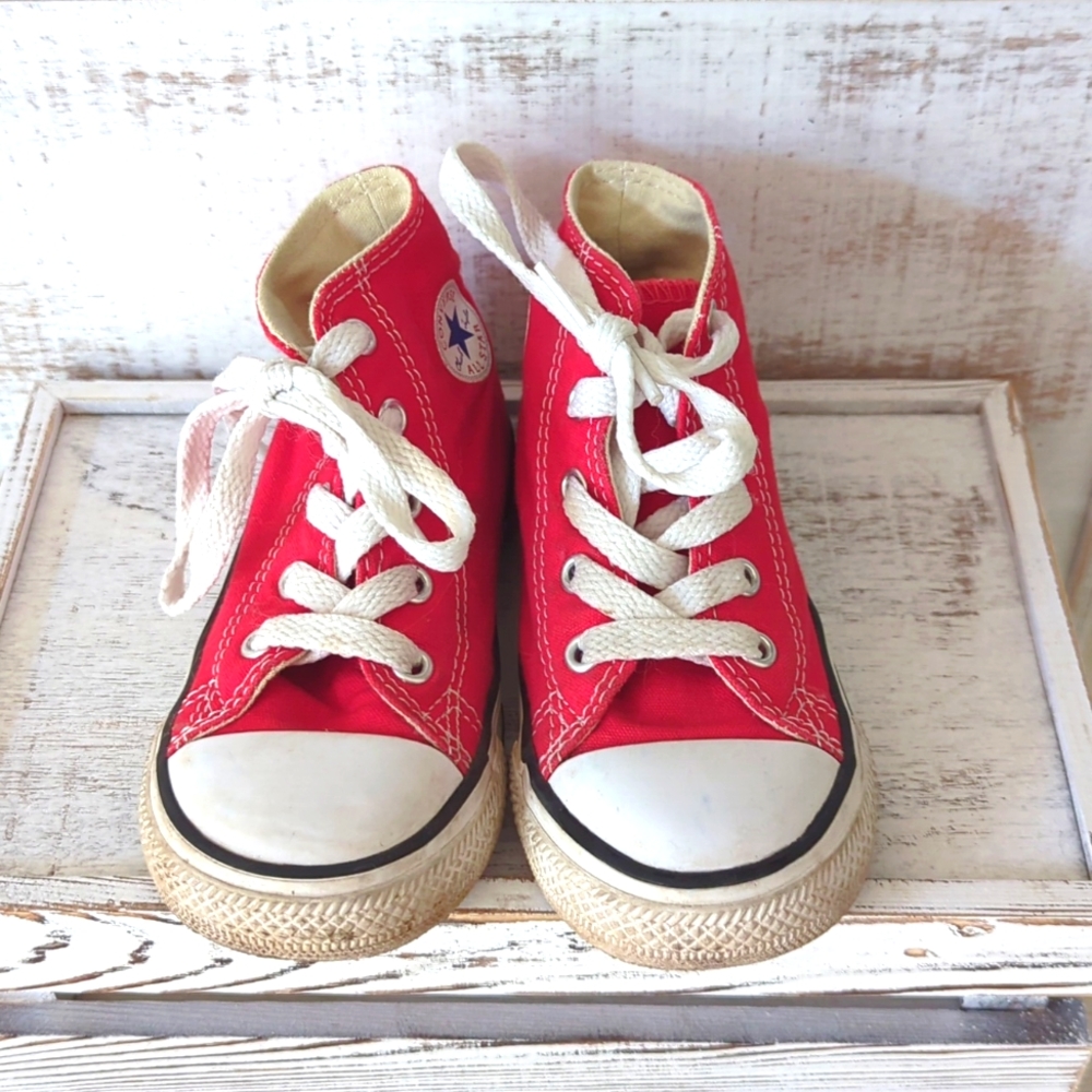 Kids Red Converse High Top Allstars